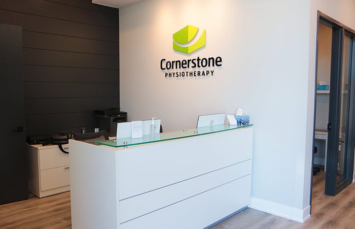 Cornerstone Physiotherapy Burlington's front desk